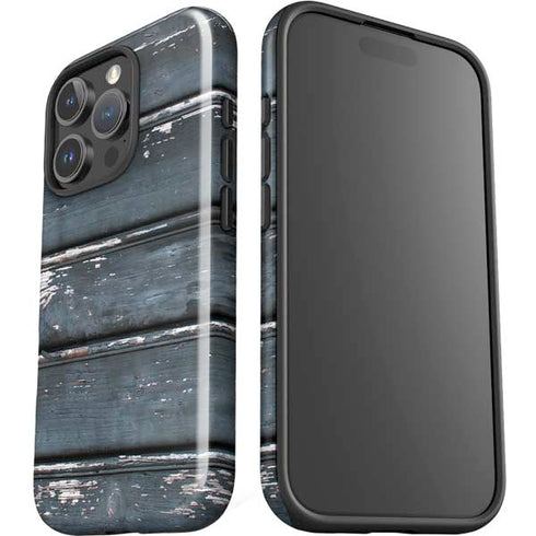 Chipped Blue Wood iPhone 16 Pro Impact Case